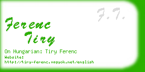 ferenc tiry business card